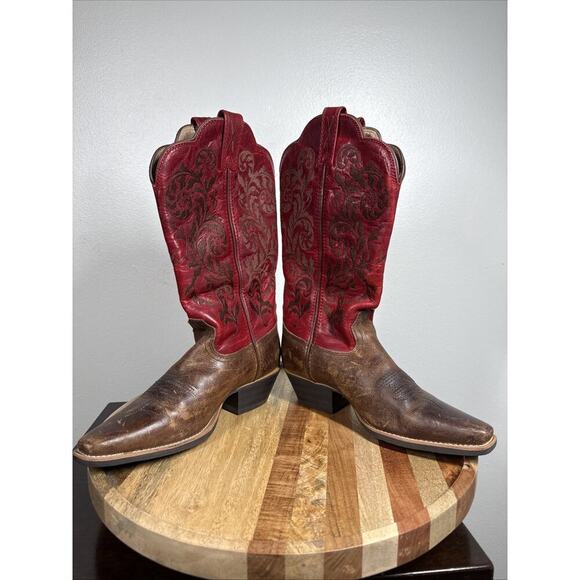 Twisted X WWT0027 Western Snip Toe Red Embroidered Cowgirl Boots Size 5‎ 1/2B - Picture 7 of 15